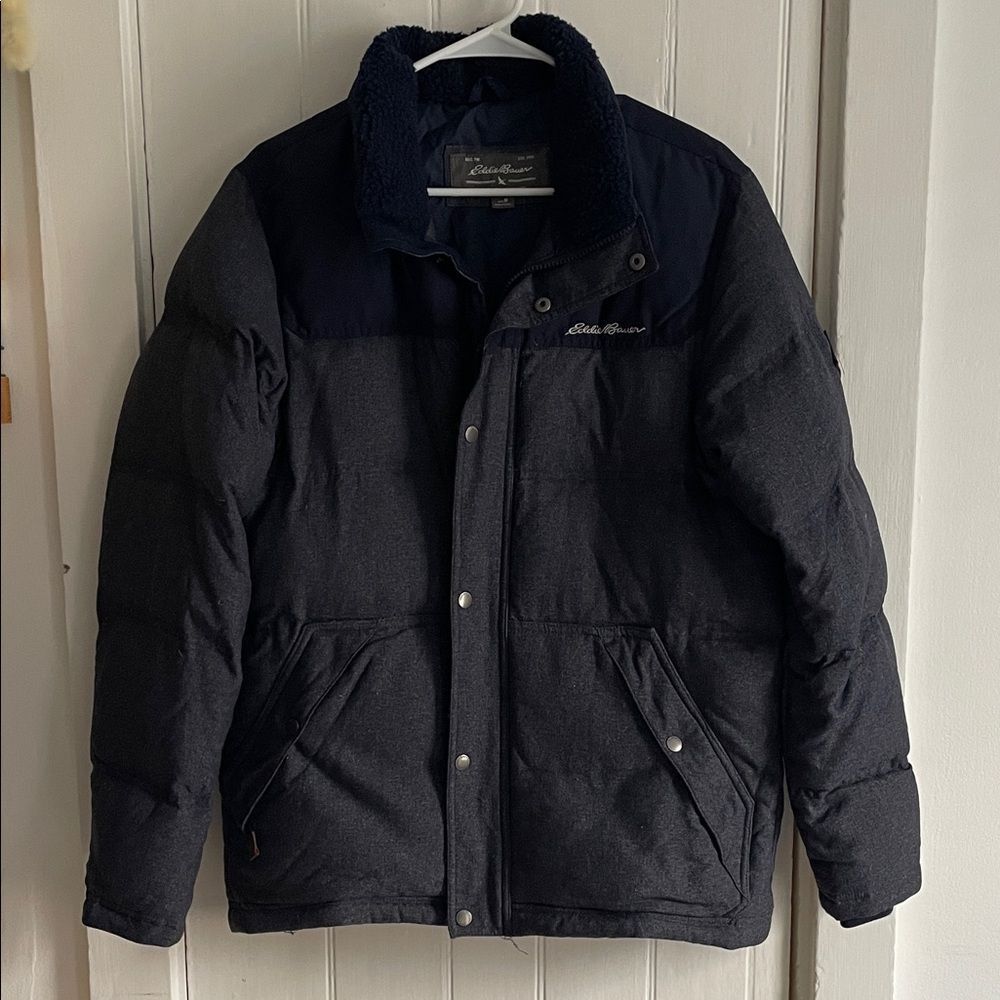 Eddie Bauer Men's Navy Down Puffer Jacket